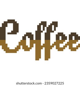 
coffee letter cartoon icon in pixel style	 