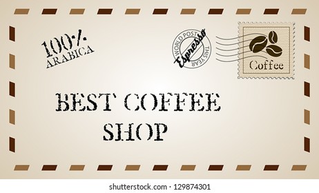 coffee letter. coffee concept. letter