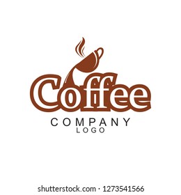 coffee letter logo design vector