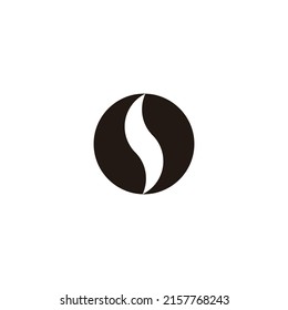 Coffee, letter s circle geometric symbol simple logo vector