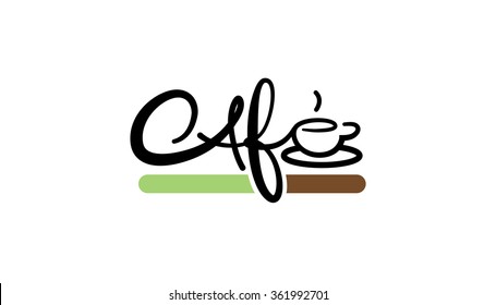 Coffee Letter Typography Font logo Vector Symbol Design Illustration