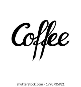 coffee lettering on the white background