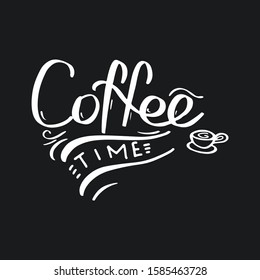 Coffee lettering with quotes for prints and posters, menu design, invitation and greeting cards