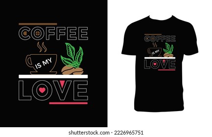 Coffee Lettering T Shirt Design. 
