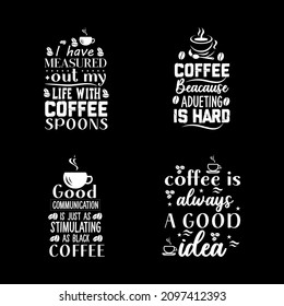 Conjunto de diseño de tipografía con letras para café