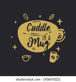 Coffee Lettering typography poster motivational quotes illustration