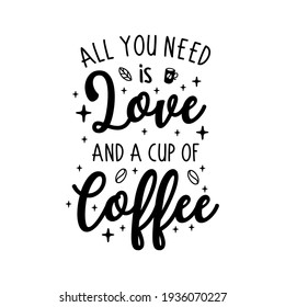 Coffee Lettering typography poster motivational quotes illustration