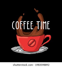 Coffee Lettering typography poster motivational quotes illustration