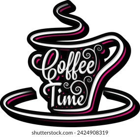 Modèle vectoriel de typographie à lettres de café