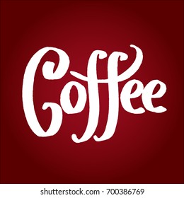 Coffee lettering. Vector illustration.