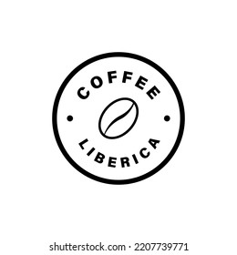 Coffee liberica sticker label. Vector illustration isolated on white background