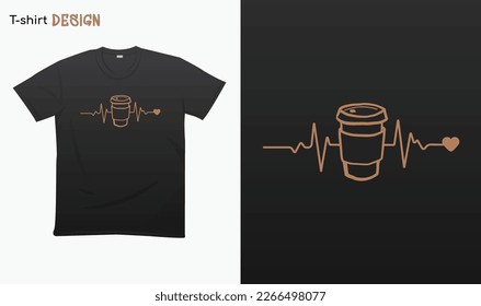 "Coffee Lifeline" Funny Coffee lover,  National coffee day. T-shirt mock up vector. Eps 10 vector