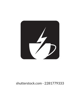 coffee lightning logo creative cup illustration vector abstract design