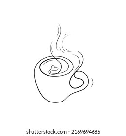 Coffee line art. Black and white concept. Vector illustration.