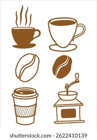 Coffee Line Art Illustration Set