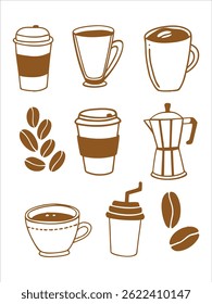 Coffee Line Art Illustration Set