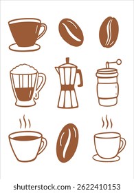 Coffee Line Art Illustration Set
