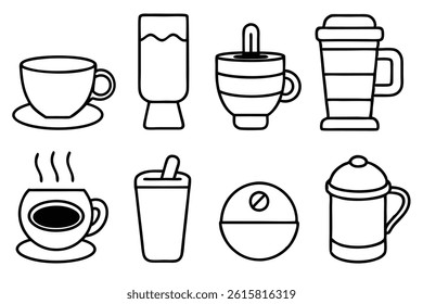 Coffee Line Art Illustration Simple Sketch for Print Projects