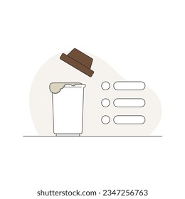 Arte de línea de café. concepto de diseño de iconos simple. ilustración vectorial