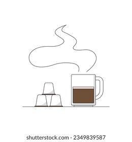 Coffee line art. simple icon design concept. vector illustration