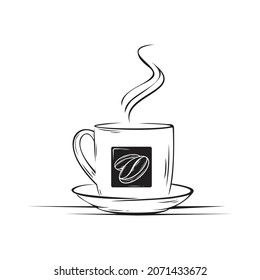 coffee line art vector design inspiration, cafe background design vector