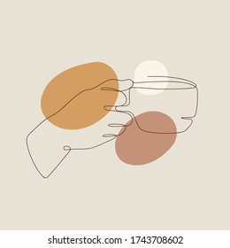 Coffee Line Arts Vector. Continuous Line Art Hand Drawn Vector Illustration.