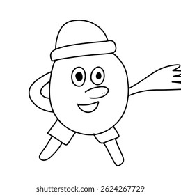 Coffee line character element design