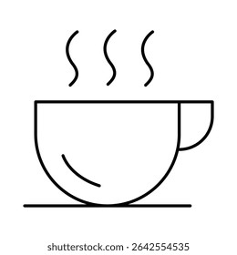 Coffee Line Editable Stroke Icon. Fast-food And Drinks Themes Vector Illustration