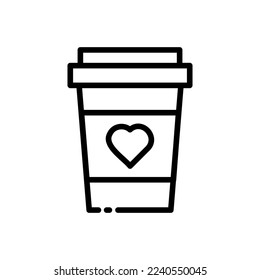 Coffee line icon. cup, boiling water, coffee, drink, coffee house, breakfast, conversation, espresso, coffee grounds, cappuccino, nature. Drinks concept. Vector black line icon on a white background
