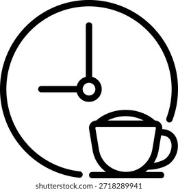 Vector de ilustración de icono de línea de café
