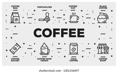 COFFEE LINE ICON SET