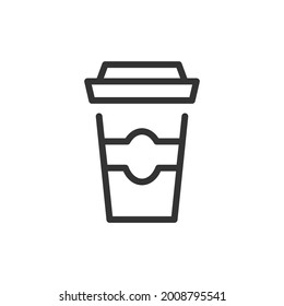 Coffee line icon, sign or symbol. Premium pictogram in trendy outline style. Coffee pixel perfect vector icon isolated on a white background. 