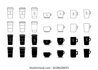 Coffee. Line icon. Silhouette icon.