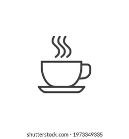 Coffee line icon. Simple outline style. Drink, glass, tea, water, chocolate, coffe cup, kitchen, restaurant concept. Vector illustration isolated on white background. EPS 10