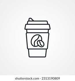 coffee line icon. take away coffee in a disposable cup linear icon.