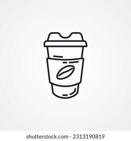 coffee line icon. take away coffee in a disposable cup linear icon.
