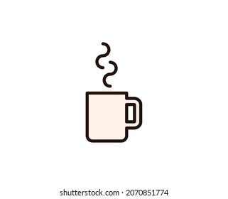 Coffee Line Icon. Vector Symbol In Trendy Flat Style On White Background. Office Sing For Design.