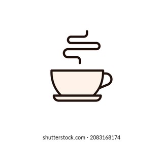 Icono de línea de café. Símbolo vectorial en estilo plano y a la moda sobre fondo blanco. Canto de Office para diseño.