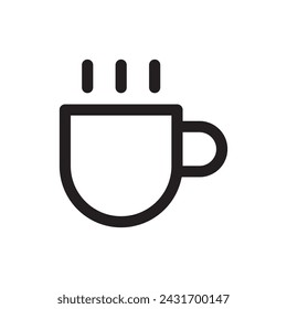Coffee line icon vektor design template and illustration with editable stroke