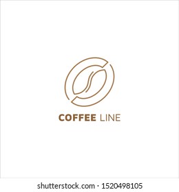 Coffee line logo design with modern concept. Icon coffee line cup vector template label