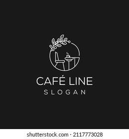 Coffee with line style logo icon design template flat vector