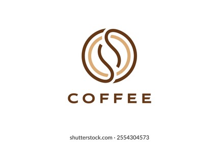 Coffee with line style logo icon design template flat