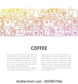 Coffee Line Template. Vector Illustration of Outline Design.