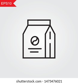Coffee line thin icon on grey background. Vector illustration eps10.