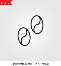 Coffee line thin icon on grey background. Vector illustration eps10.