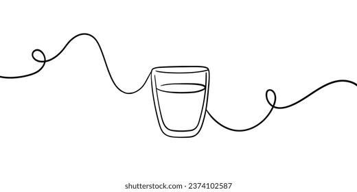 Coffee line vector one line continuous drawing illustration. Hand drawn silhouette icon. Trendy single line draw design vector graphic. Vector illustration