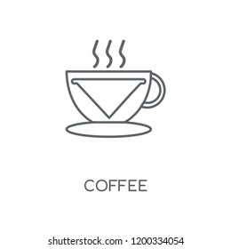Coffee linear icon. Coffee concept stroke symbol design. Thin graphic elements vector illustration, outline pattern on a white background, eps 10.