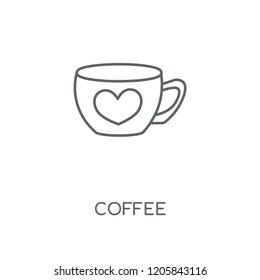 Coffee linear icon. Coffee concept stroke symbol design. Thin graphic elements vector illustration, outline pattern on a white background, eps 10.