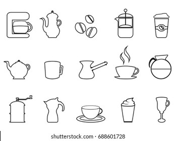 coffee linear icon set