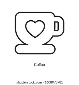 Coffee linear icon vector on white background. Black icon illustration